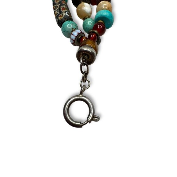 Handcrafted African Trade Bead Bracelet With Heart Centerpiece - Picture 11 of 13